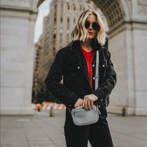 Grey Neoprene Crossbody Bag